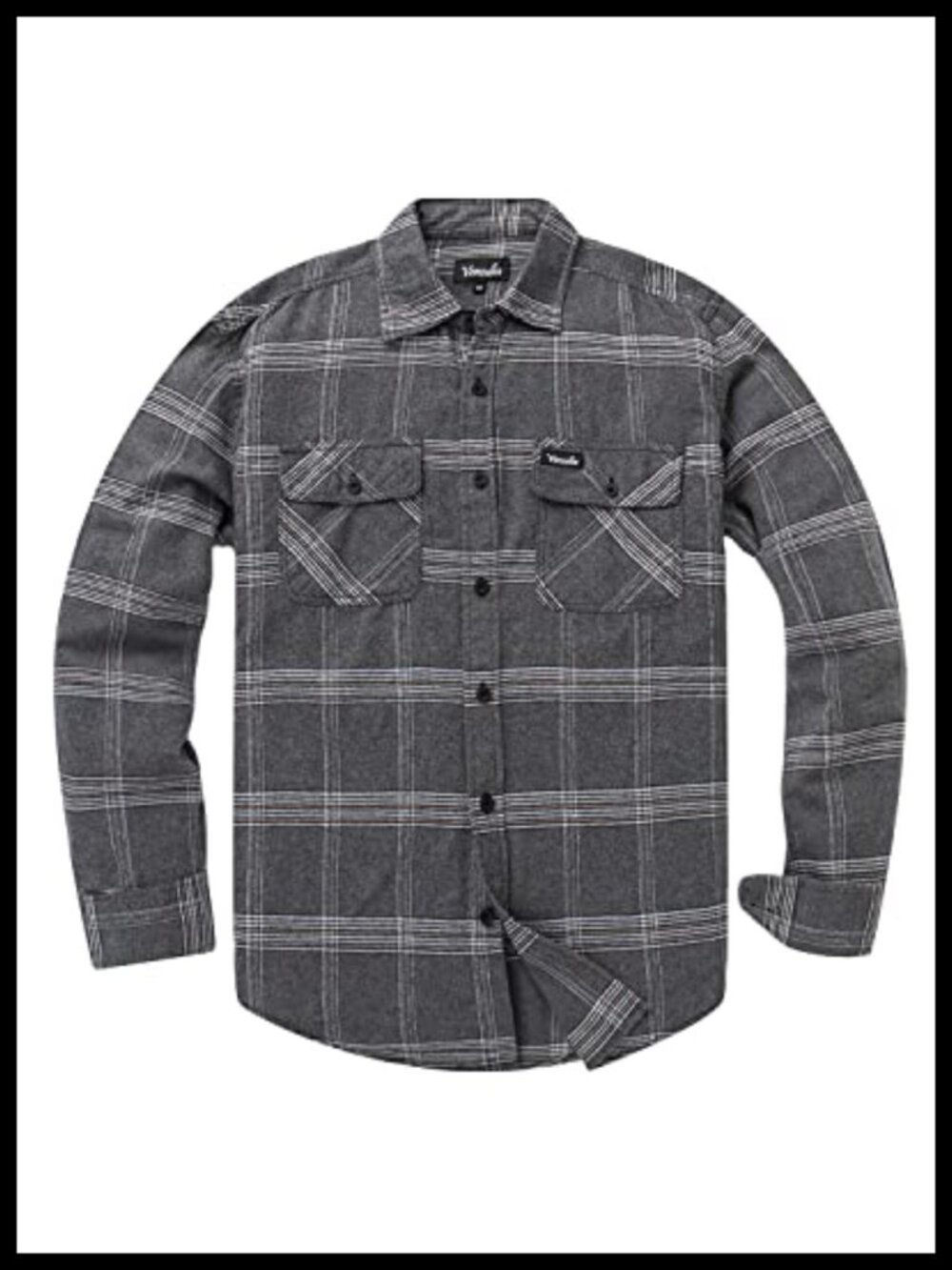 Mens Flannel Casual Button Down Shirt Long Sleeve Two Pocket Plaid